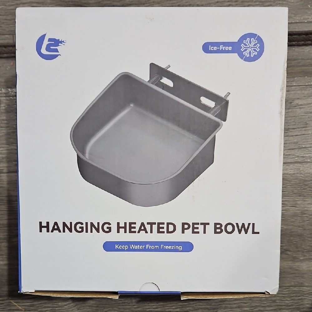 NEW Heated Hanging Pet Water Bowl 1L 33oz Cat Dog Chickens More